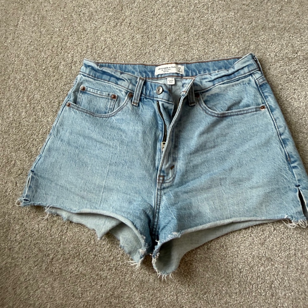Abercrombie curve love high waisted dad cutoff shorts size 28